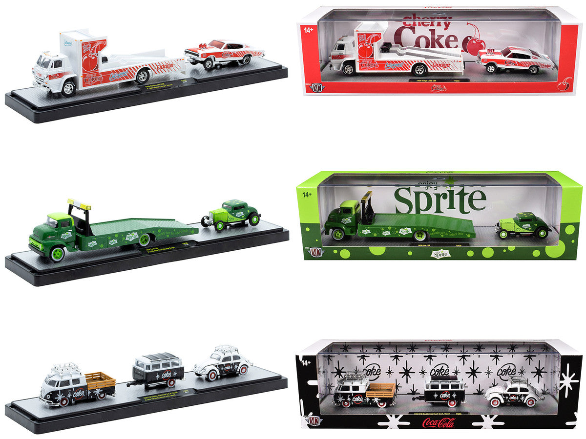 Auto Haulers "Soda" Set of 3 pieces Release 36 Limited Edition to 8000 pieces Worldwide 1/64 Diecast Models by M2 Machines LuxuryLifeWay Online Store