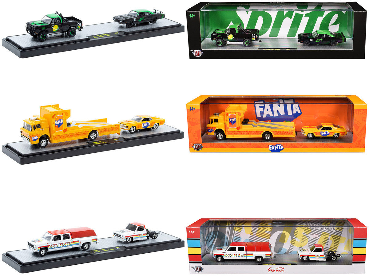 Auto Haulers "Soda" Set of 3 pieces Release 37 Limited Edition to 6000 pieces Worldwide 1/64 Diecast Models by M2 Machines LuxuryLifeWay Online Store