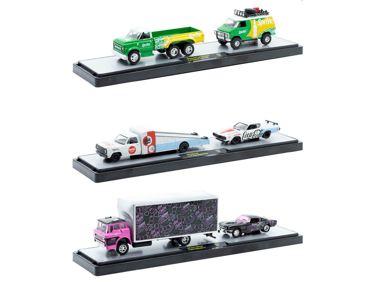 Auto Haulers "Soda" Set of 3 pieces Release 38 Limited Edition to 8000 pieces Worldwide 1/64 Diecast Models by M2 Machines LuxuryLifeWay Online Store