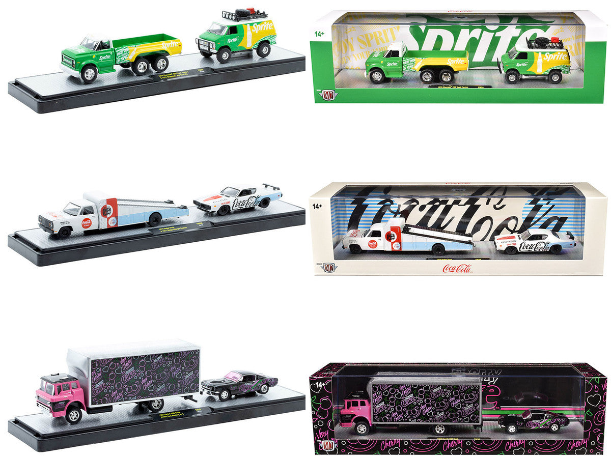 Auto Haulers "Soda" Set of 3 pieces Release 38 Limited Edition to 8000 pieces Worldwide 1/64 Diecast Models by M2 Machines LuxuryLifeWay Online Store