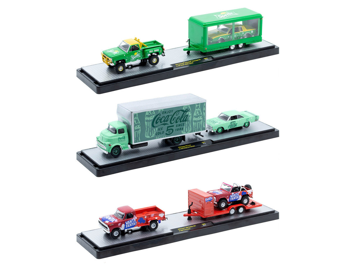 Auto Haulers "Soda" Set of 3 pieces Release 41 Limited Edition to 8200 pieces Worldwide 1/64 Diecast Models by M2 Machines LuxuryLifeWay Online Store