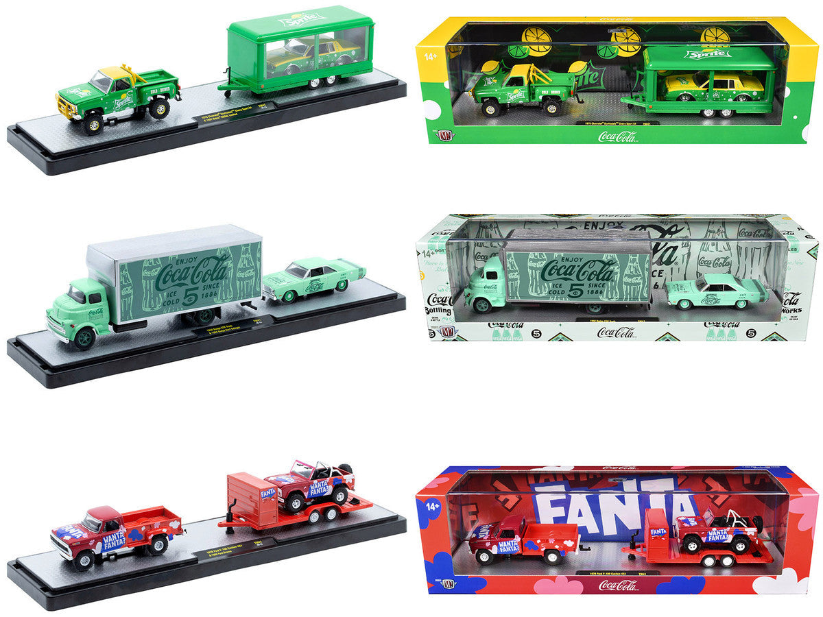 Auto Haulers "Soda" Set of 3 pieces Release 41 Limited Edition to 8200 pieces Worldwide 1/64 Diecast Models by M2 Machines LuxuryLifeWay Online Store