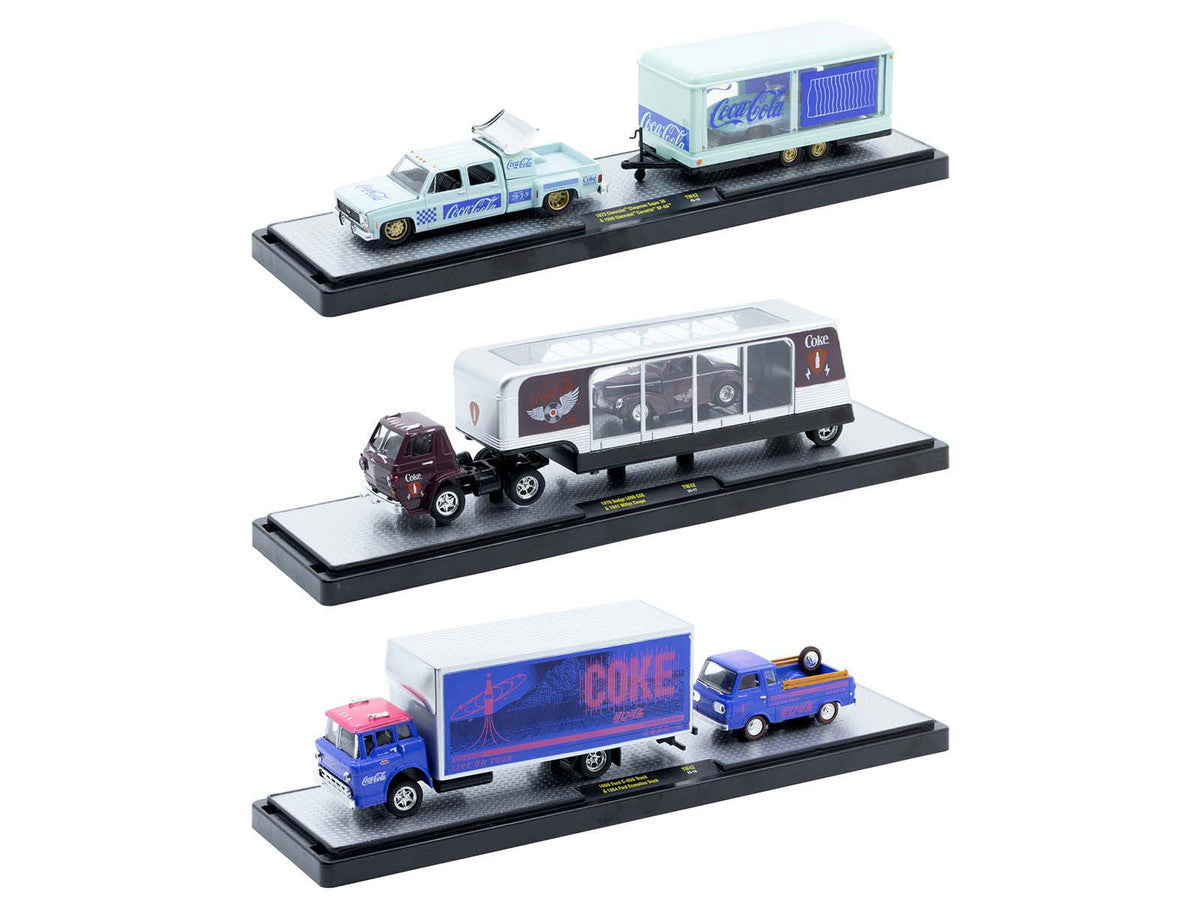 Auto Haulers "Coca-Cola" Set of 3 pieces Release 42 Limited Edition to 8200 pieces Worldwide 1/64 Diecast Models by M2 Machines LuxuryLifeWay Online Store