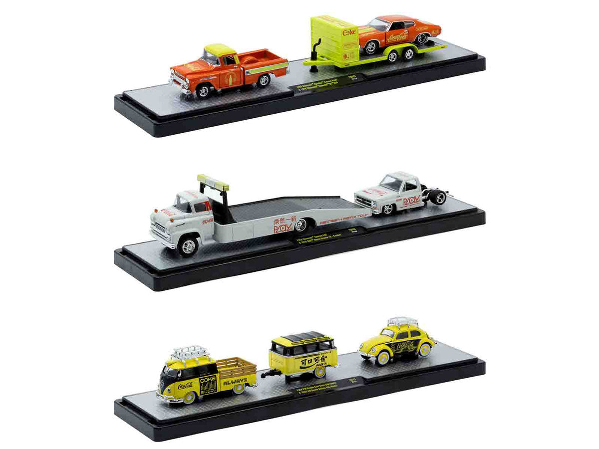 Auto Haulers "Coca-Cola" Set of 3 pieces Release 43 Limited Edition to 6200 pieces Worldwide 1/64 Diecast Models by M2 Machines LuxuryLifeWay Online Store