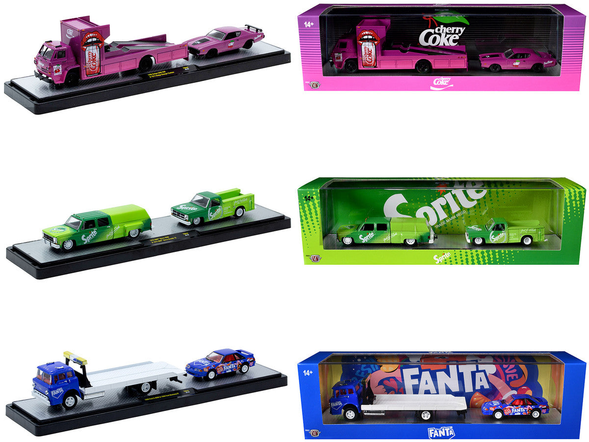Auto Haulers "Soda" Set of 3 pieces Release 44 Limited Edition to 5750 pieces Worldwide 1/64 Diecast Model Cars by M2 Machines LuxuryLifeWay Online Store