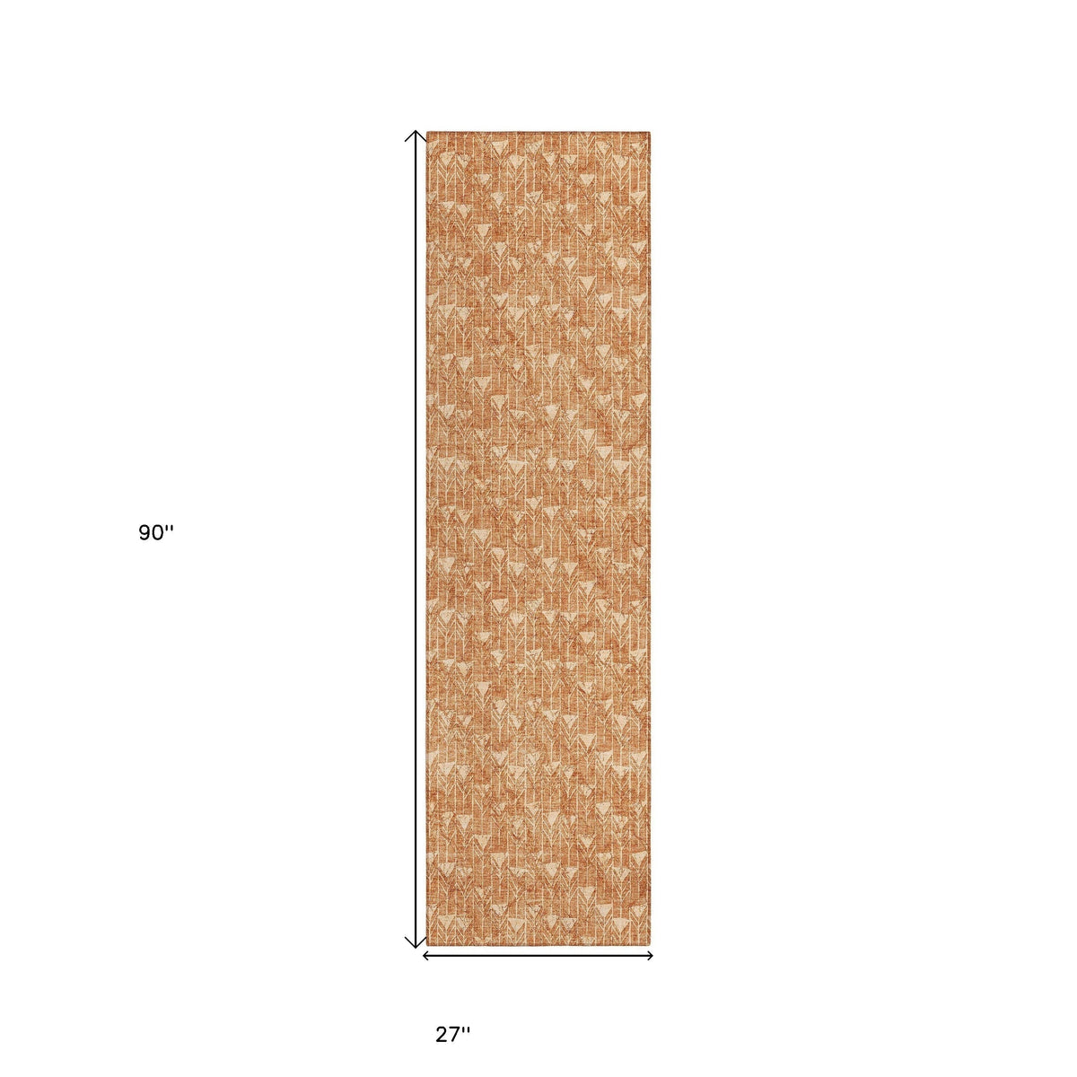 8' Runner Bronze Geometric Washable Non Skid Indoor Outdoor Runner Rug LuxuryLifeWay Online Store