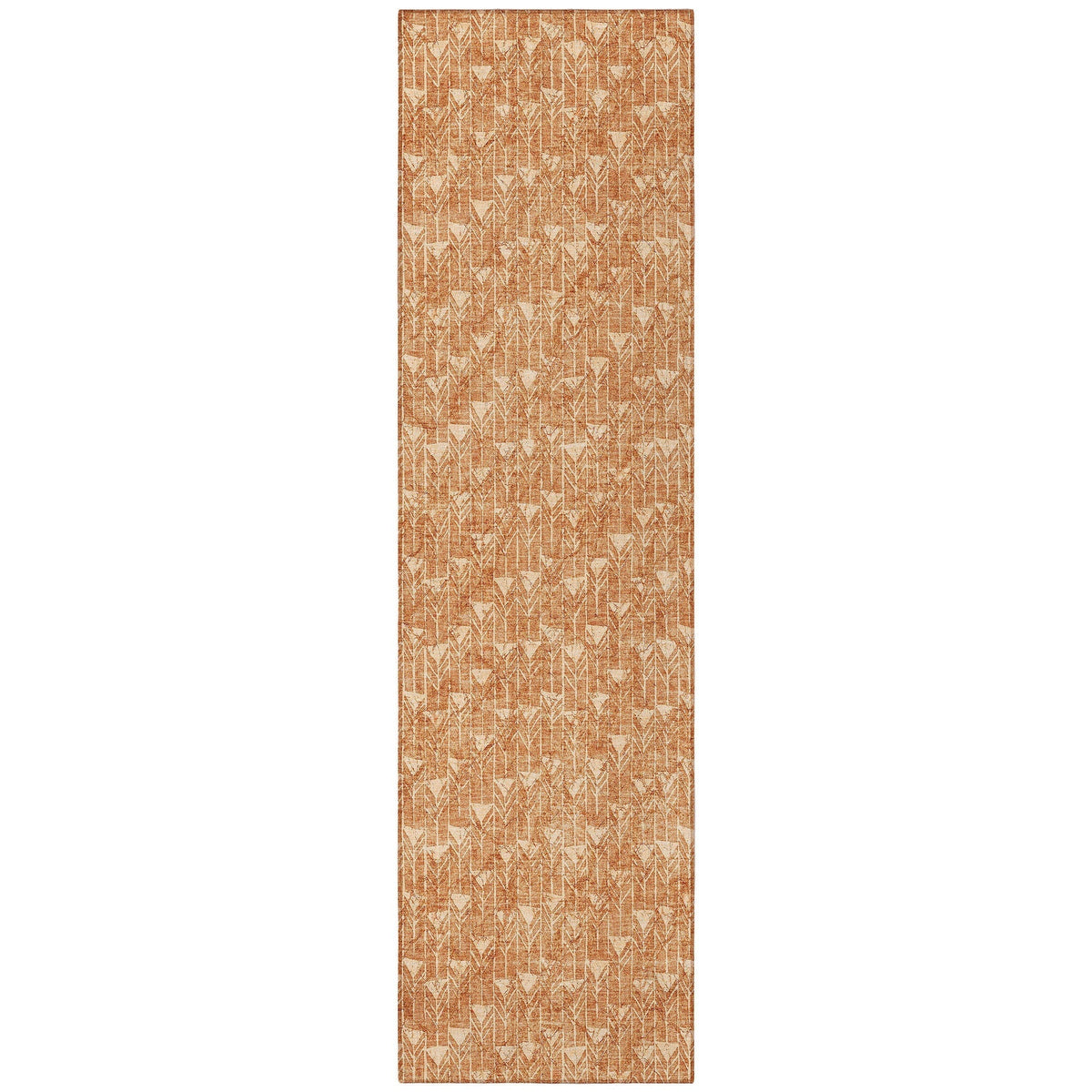 8' Runner Bronze Geometric Washable Non Skid Indoor Outdoor Runner Rug LuxuryLifeWay Online Store