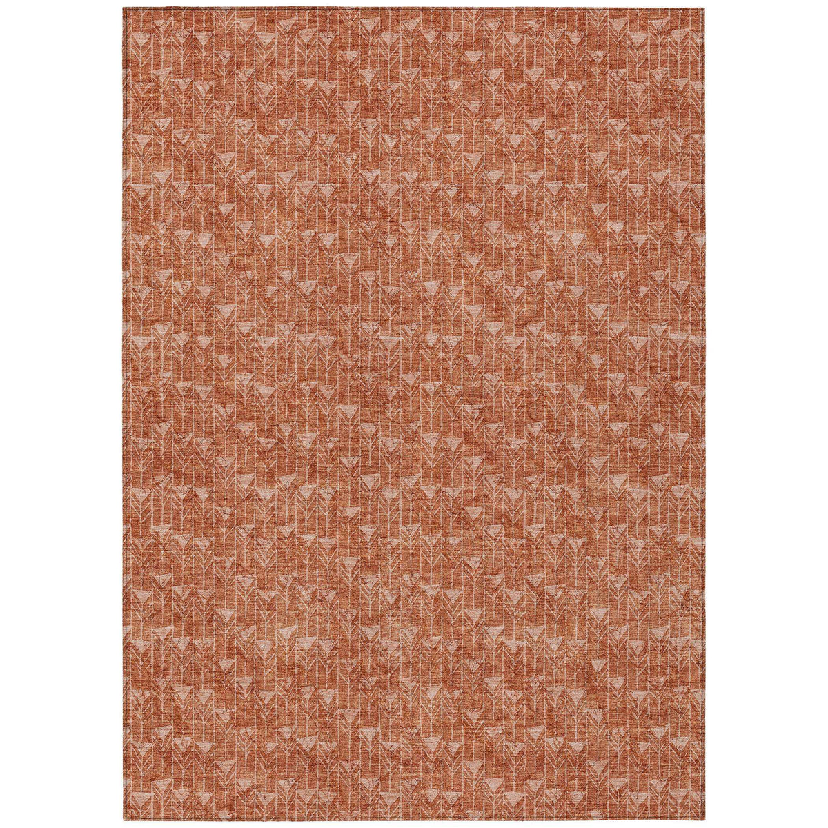 3' X 5' Terra Cotta Geometric Washable Non Skid Indoor Outdoor Area Rug LuxuryLifeWay Online Store