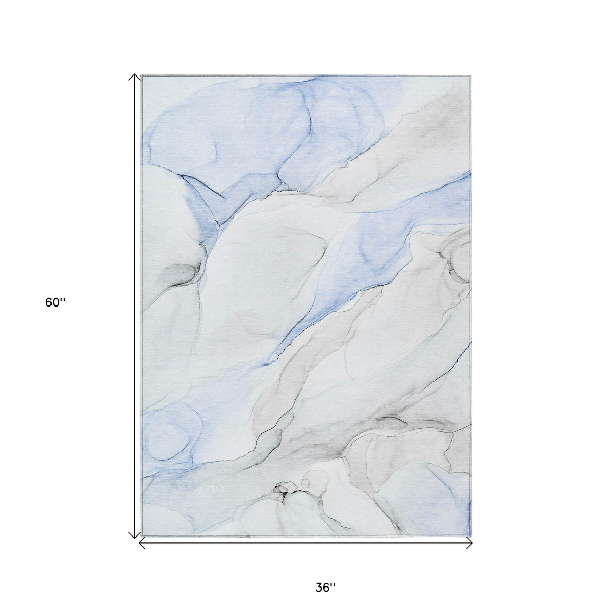3' X 5' Ivory Blue and Gray Abstract Washable Non Skid Indoor Outdoor Area Rug LuxuryLifeWay Online Store