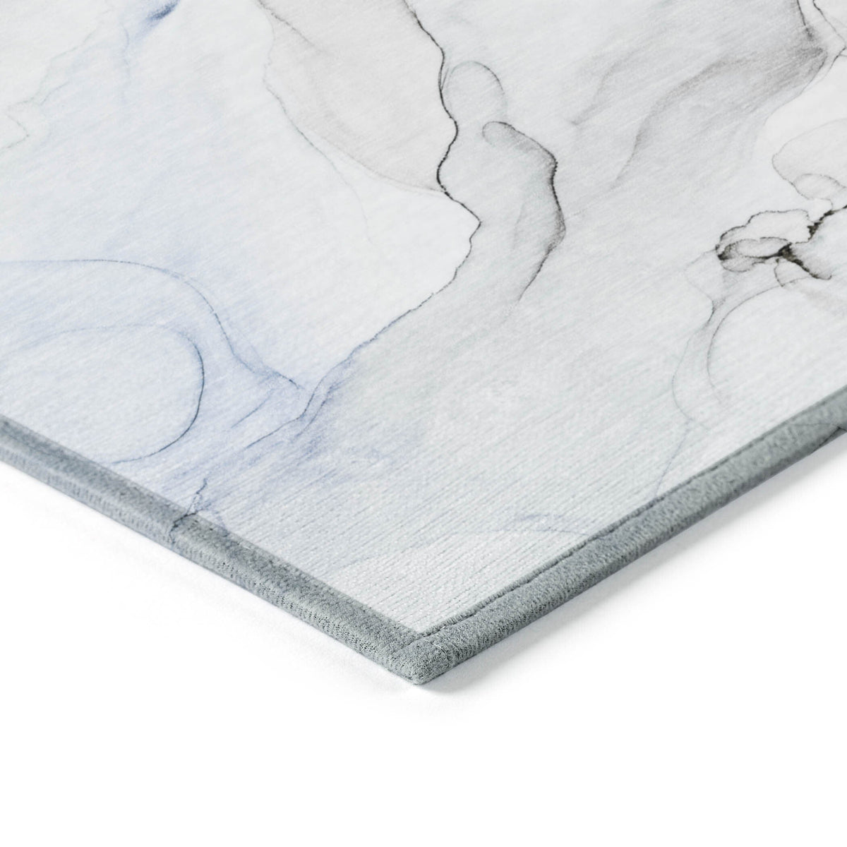 3' X 5' Ivory Blue and Gray Abstract Washable Non Skid Indoor Outdoor Area Rug LuxuryLifeWay Online Store