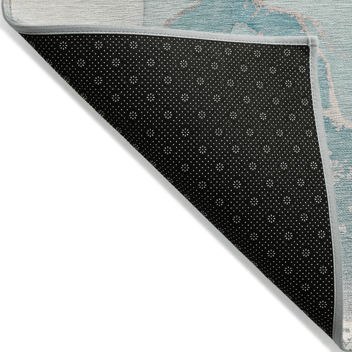 3' X 5' Teal Abstract Washable Non Skid Indoor Outdoor Area Rug LuxuryLifeWay Online Store