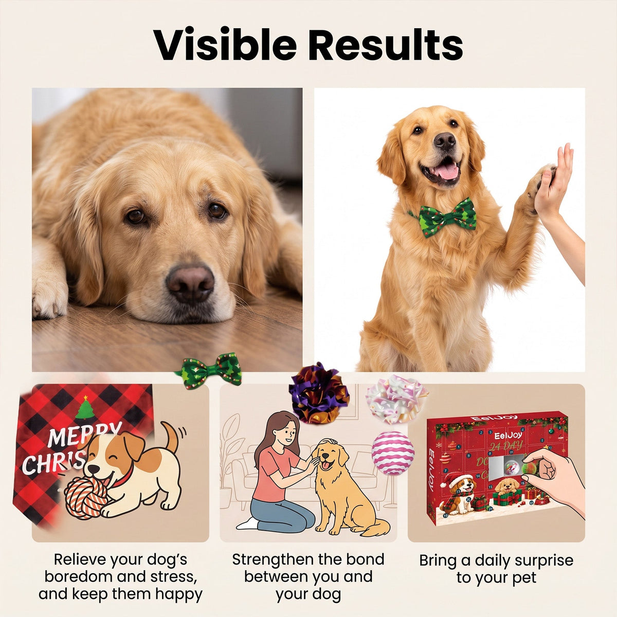 24 Day Dog Christmas Countdown Calendar 1st  Product Size 30 X  5 X 21.6cm  Material Polyester, Alloy Tri Light Beauty