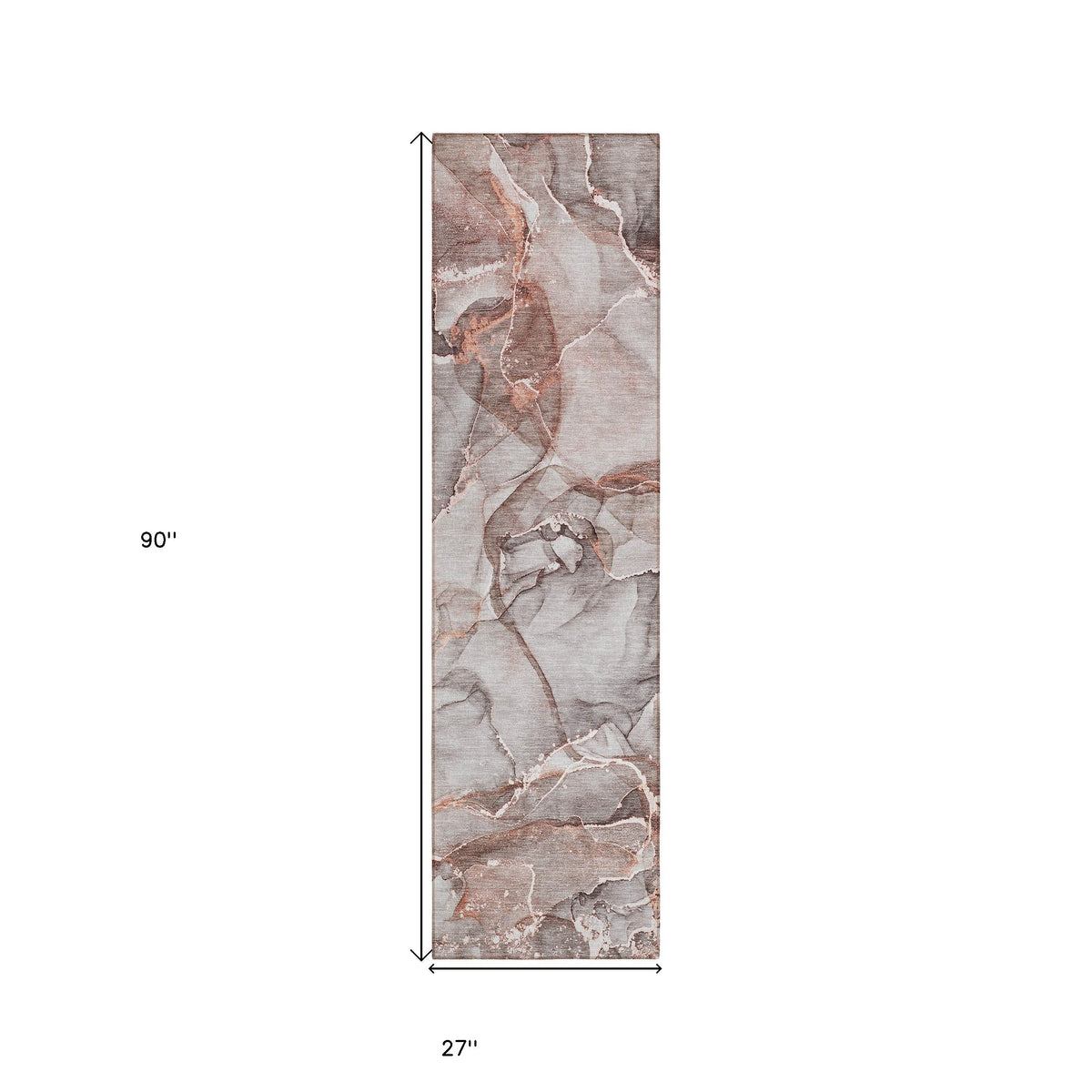 8' Runner Gray and Red Abstract Washable Non Skid Indoor Outdoor Runner Rug LuxuryLifeWay Online Store