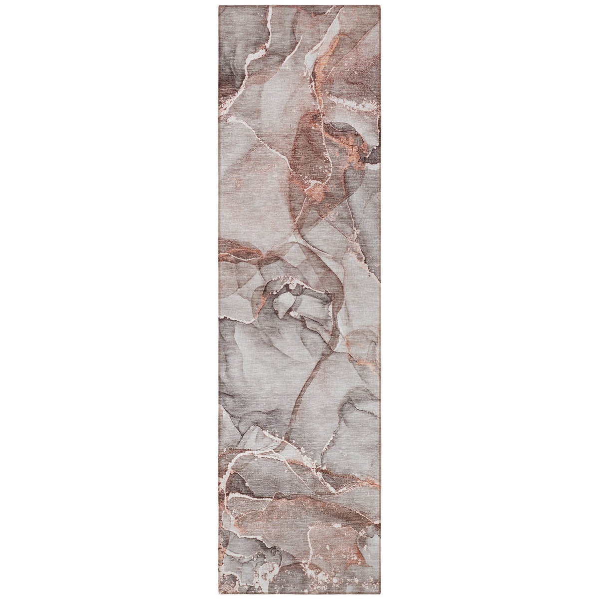 8' Runner Gray and Red Abstract Washable Non Skid Indoor Outdoor Runner Rug LuxuryLifeWay Online Store