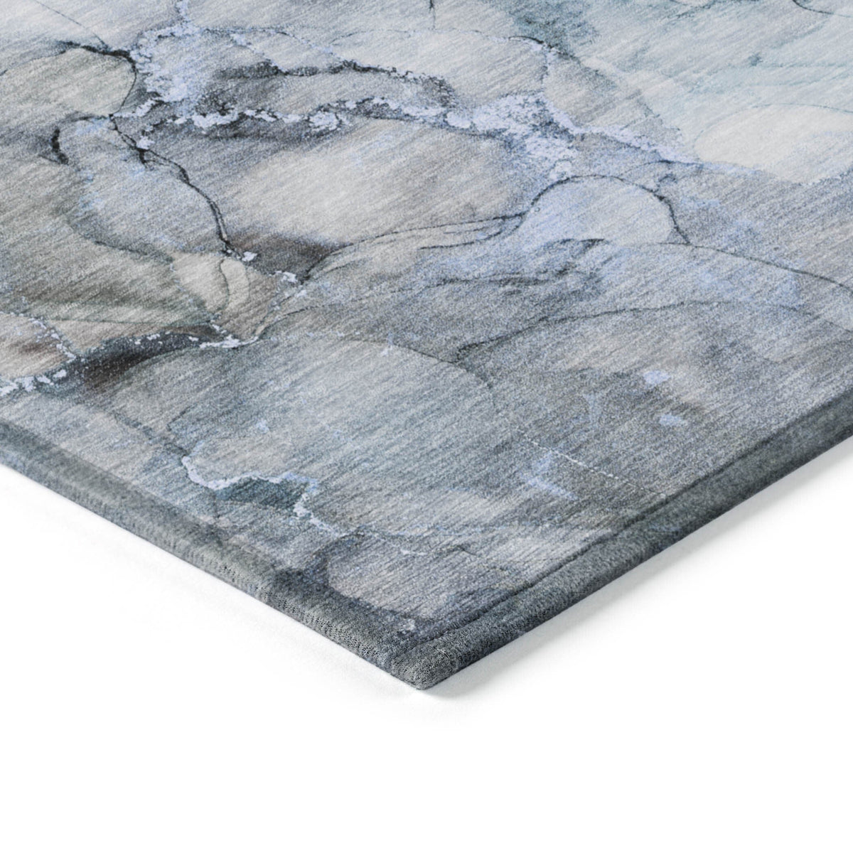 3' X 5' Blue and Gray Abstract Washable Non Skid Indoor Outdoor Area Rug LuxuryLifeWay Online Store