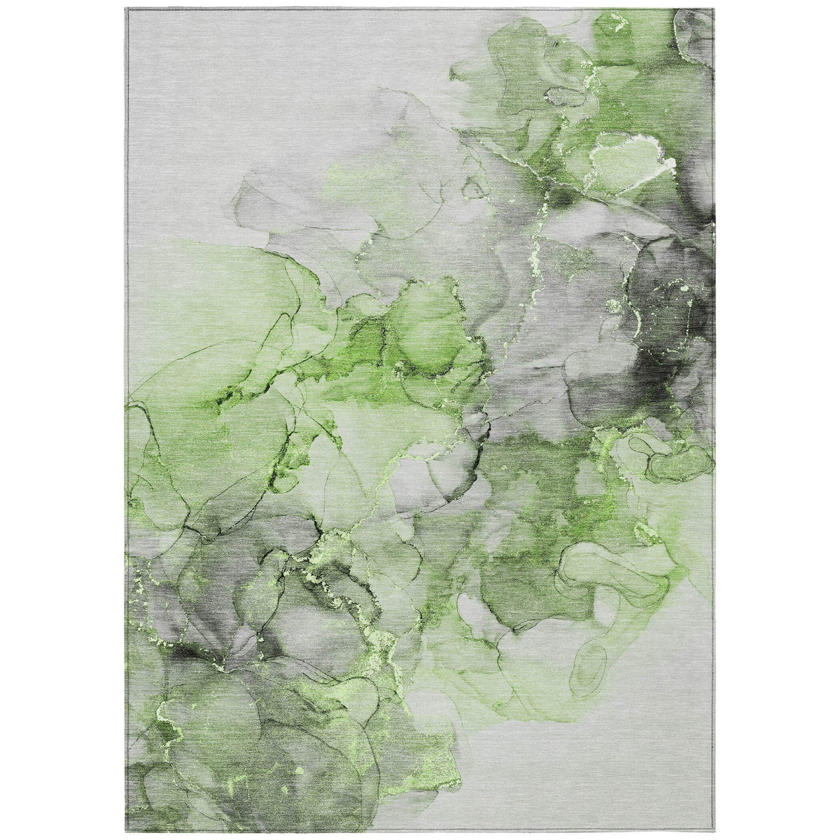 3' X 5' Green Abstract Washable Non Skid Indoor Outdoor Area Rug LuxuryLifeWay Online Store