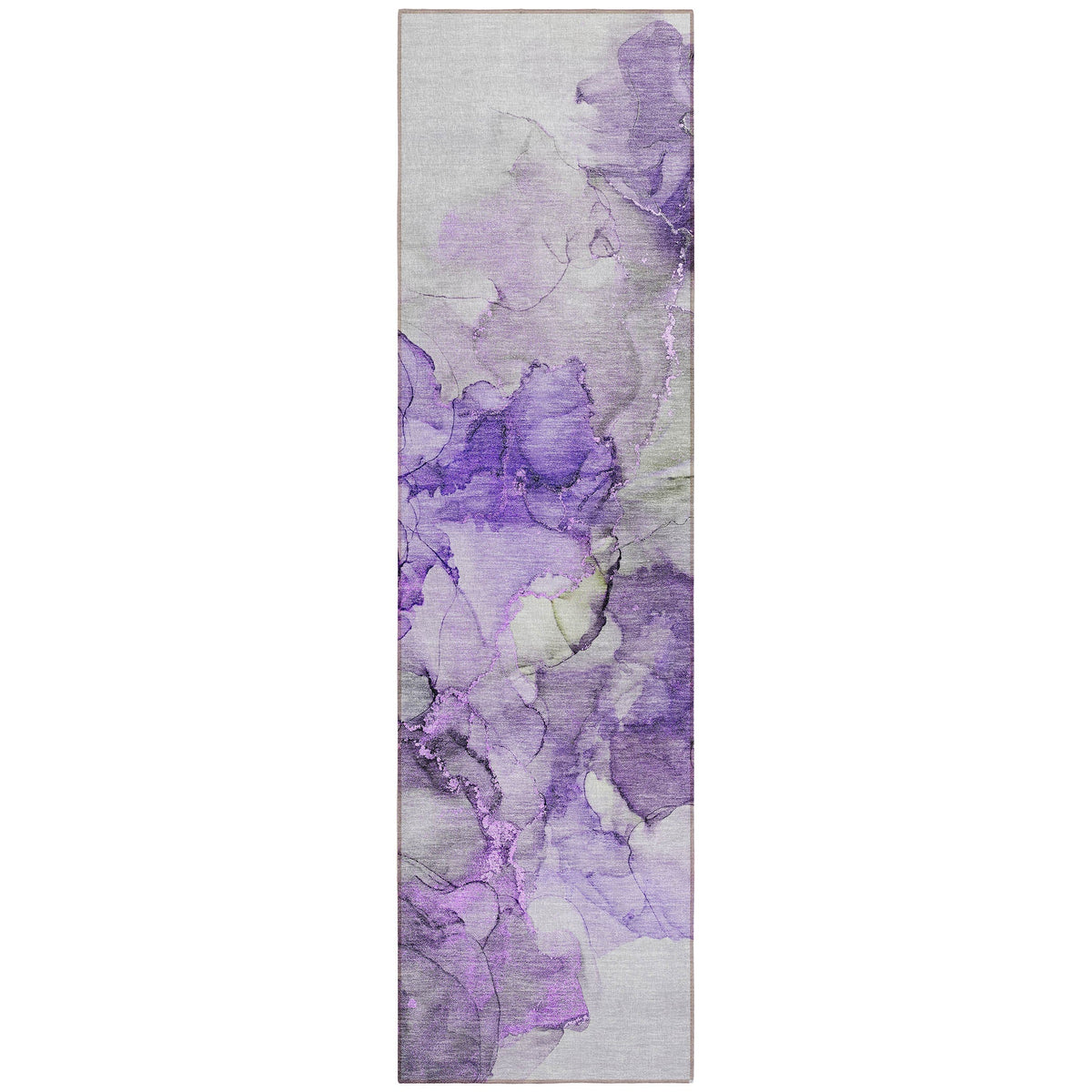 8' Runner Purple Abstract Washable Non Skid Indoor Outdoor Runner Rug LuxuryLifeWay Online Store
