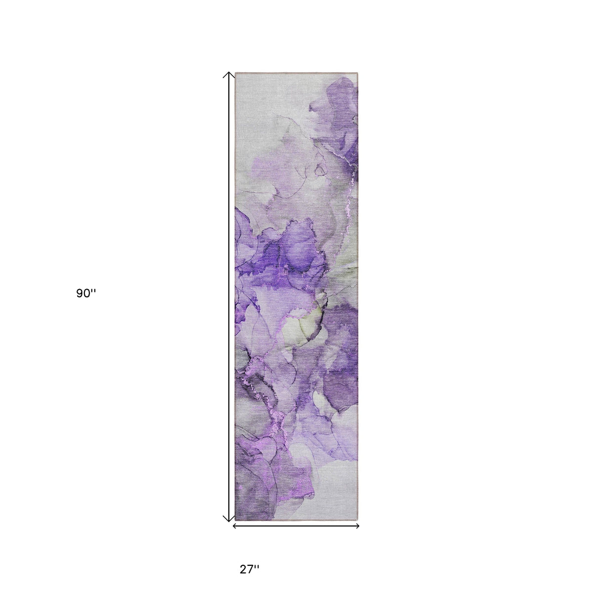 8' Runner Purple Abstract Washable Non Skid Indoor Outdoor Runner Rug LuxuryLifeWay Online Store