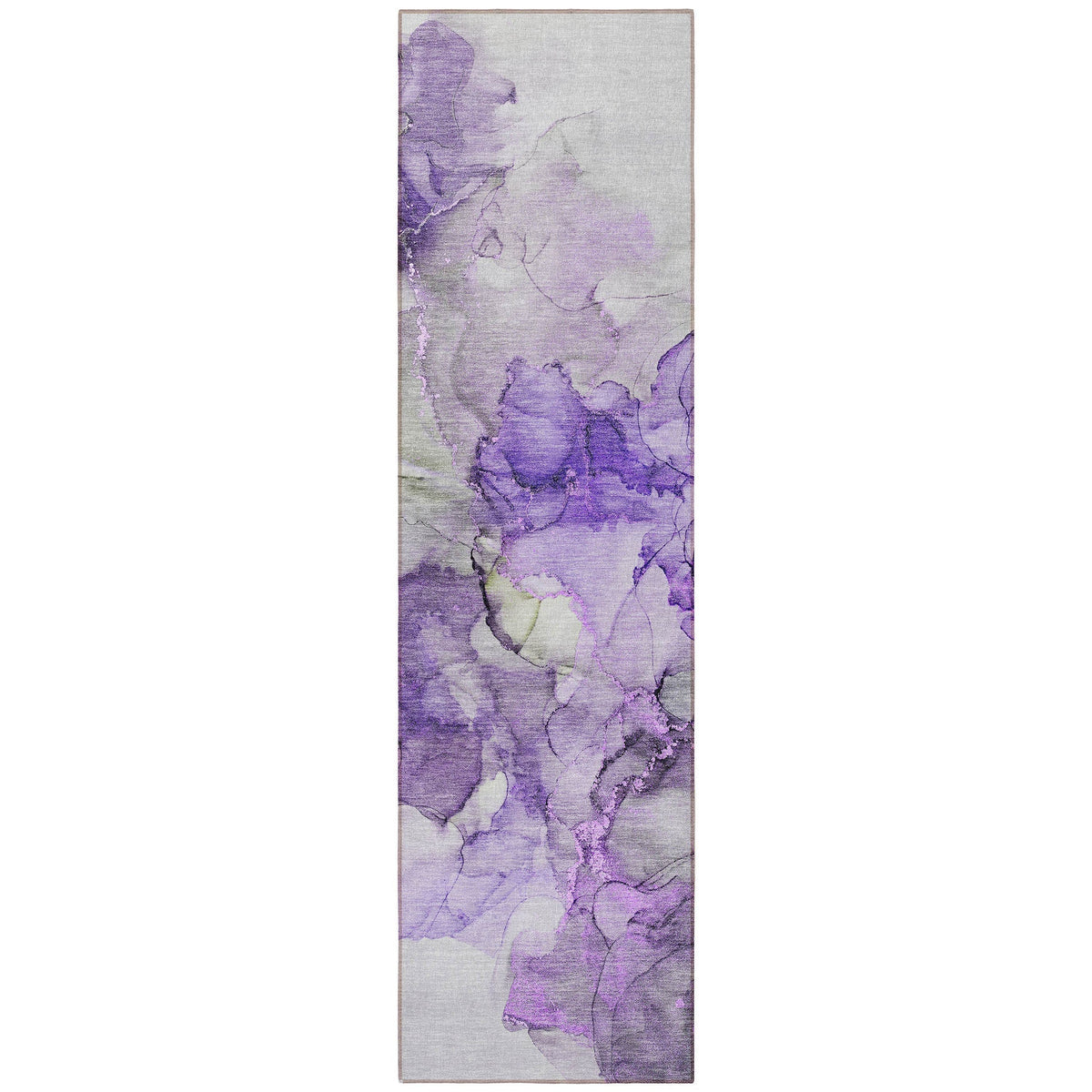 8' Runner Purple Abstract Washable Non Skid Indoor Outdoor Runner Rug LuxuryLifeWay Online Store
