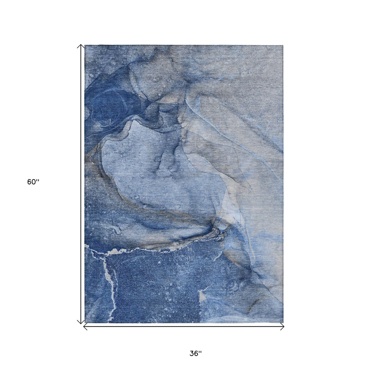 3' X 5' Navy Blue Abstract Washable Non Skid Indoor Outdoor Area Rug LuxuryLifeWay Online Store