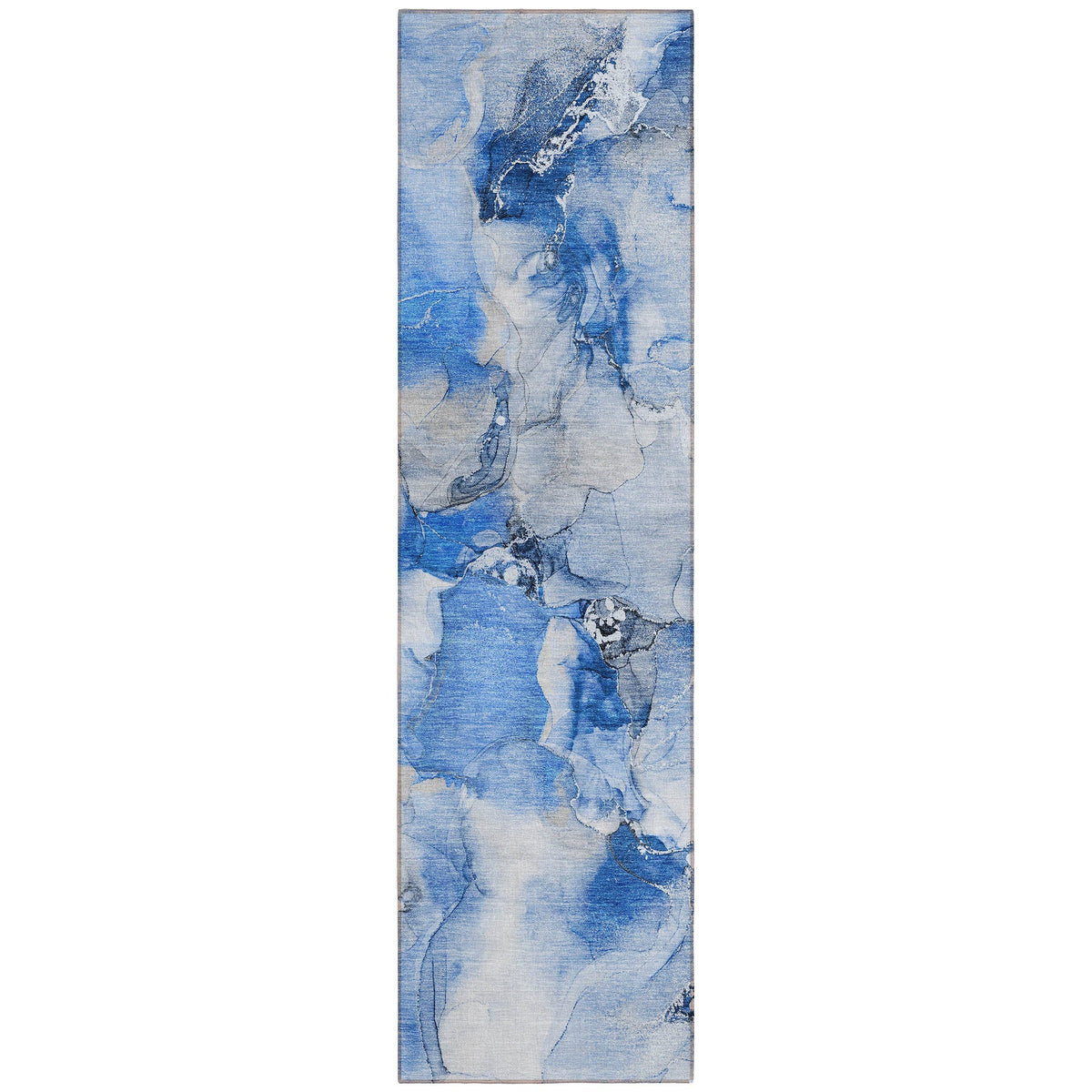 2' X 8' Navy Blue Abstract Washable Indoor Outdoor Runner Rug LuxuryLifeWay Online Store