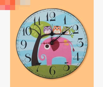 European and American style rustic wall clock owl series wall clock retro wall clock PearlNestDecor.com