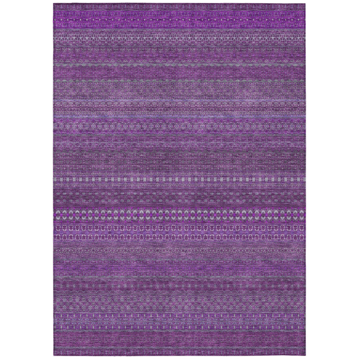3' X 5' Eggplant Striped Washable Non Skid Indoor Outdoor Area Rug LuxuryLifeWay Online Store