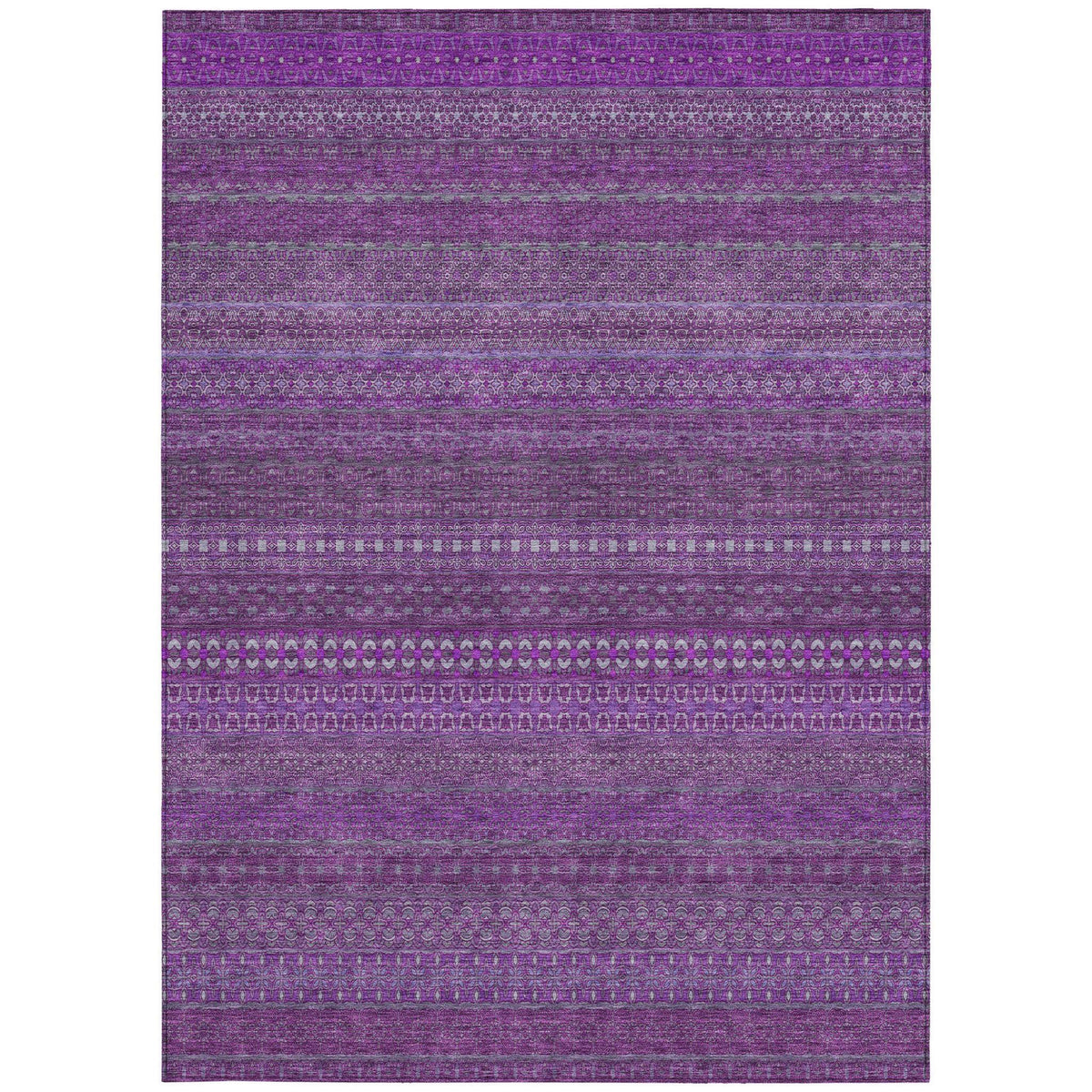 3' X 5' Eggplant Striped Washable Non Skid Indoor Outdoor Area Rug LuxuryLifeWay Online Store