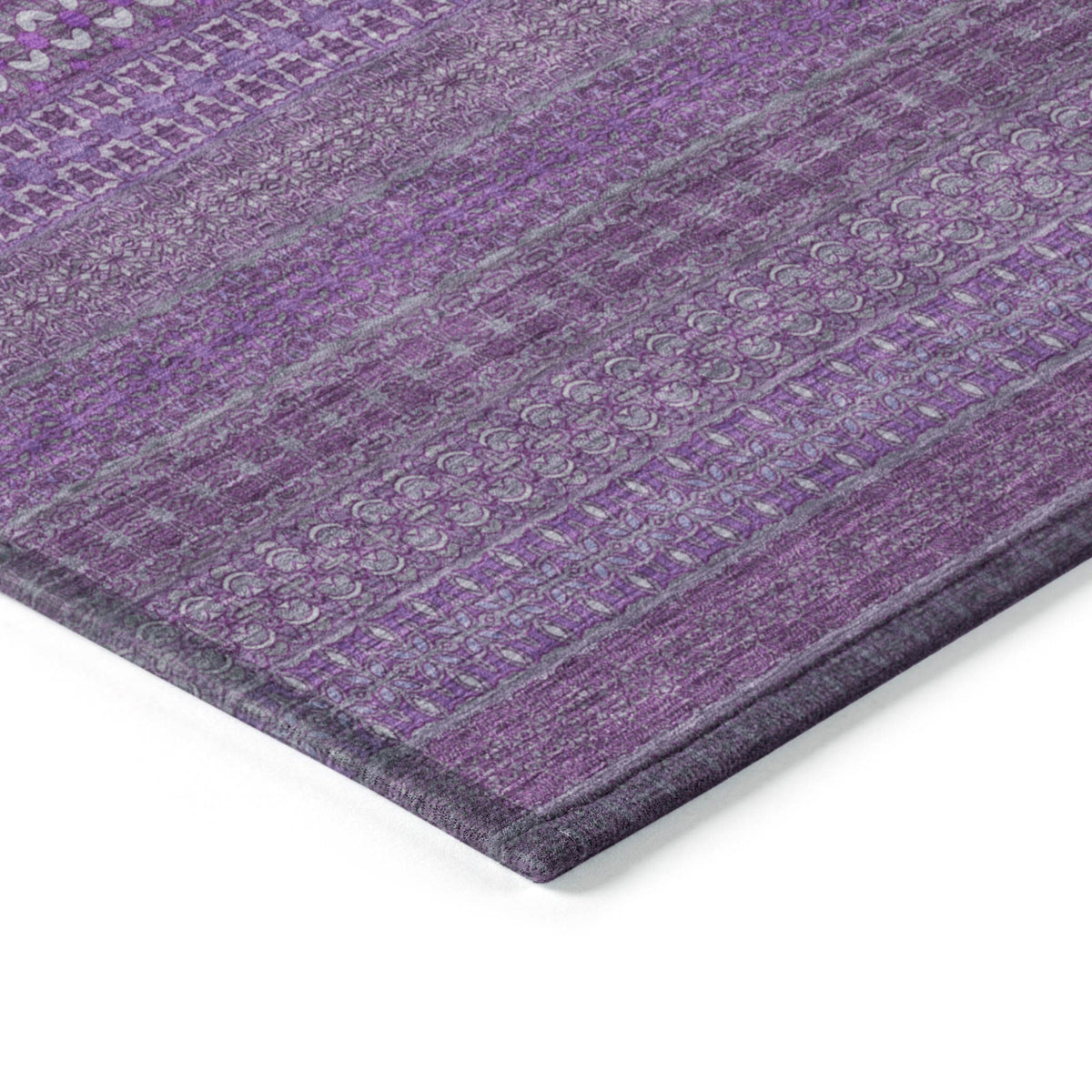 3' X 5' Eggplant Striped Washable Non Skid Indoor Outdoor Area Rug LuxuryLifeWay Online Store