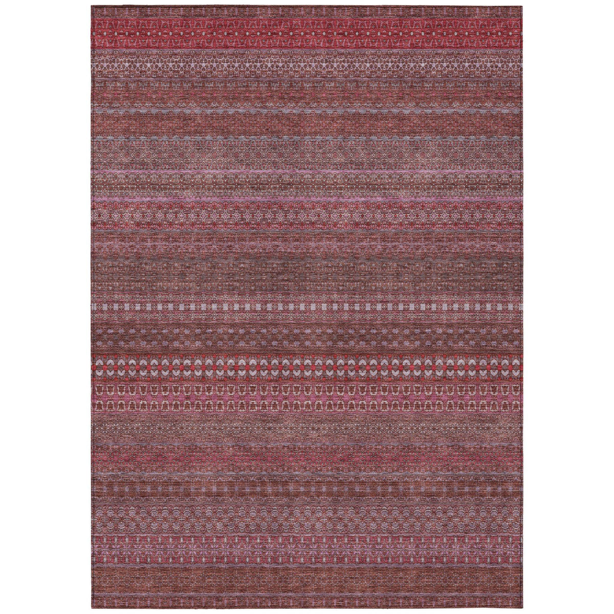 3' X 5' Merlot Striped Washable Non Skid Indoor Outdoor Area Rug LuxuryLifeWay Online Store