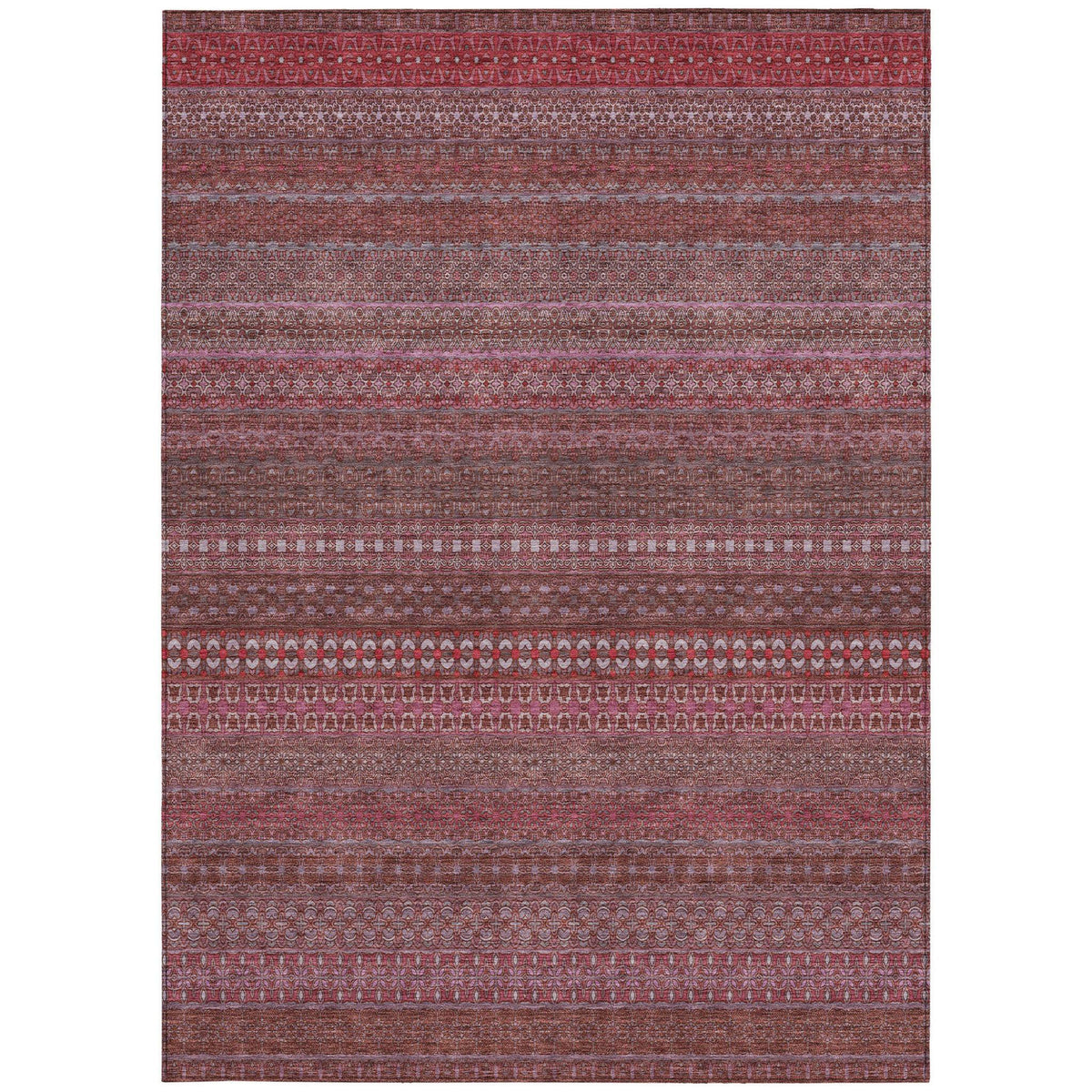 3' X 5' Merlot Striped Washable Non Skid Indoor Outdoor Area Rug LuxuryLifeWay Online Store
