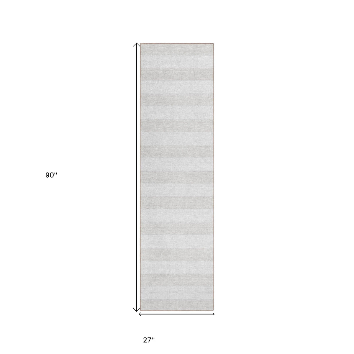 2' X 8' Ivory Striped Washable Indoor Outdoor Runner Rug LuxuryLifeWay Online Store