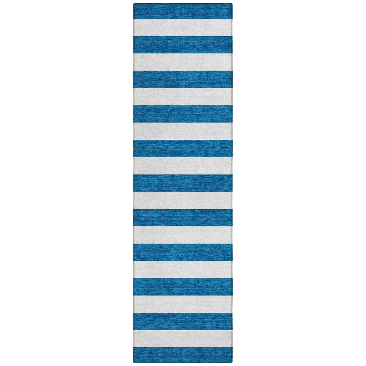 8' Runner Navy Blue Striped Washable Non Skid Indoor Outdoor Runner Rug LuxuryLifeWay Online Store