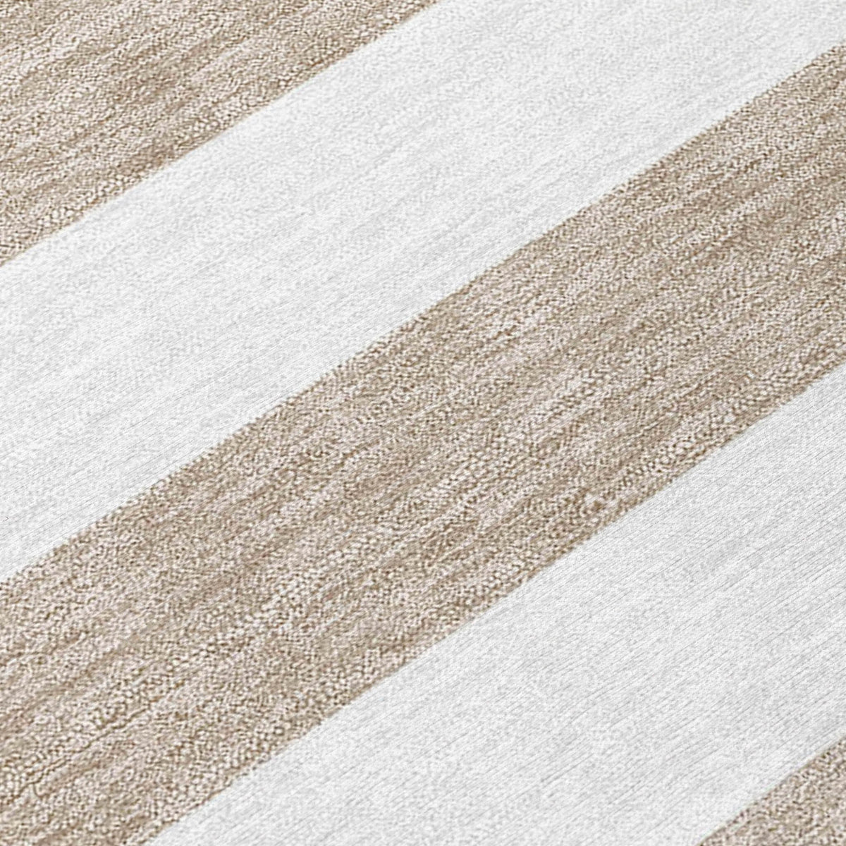 2' X 8' Taupe and White Striped Washable Indoor Outdoor Runner Rug LuxuryLifeWay Online Store