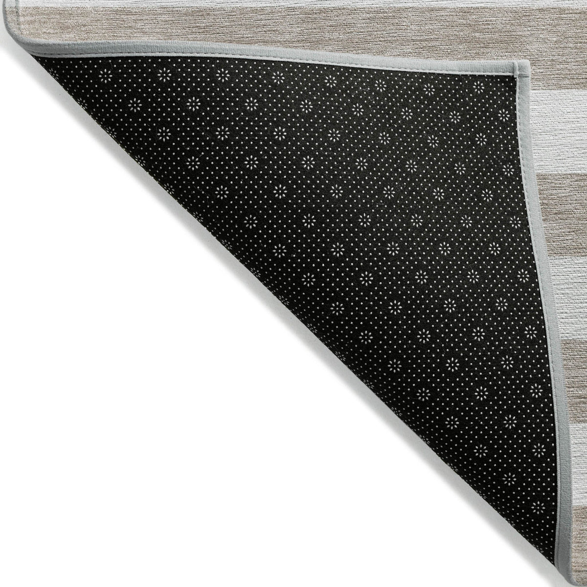 2' X 8' Taupe and White Striped Washable Indoor Outdoor Runner Rug LuxuryLifeWay Online Store