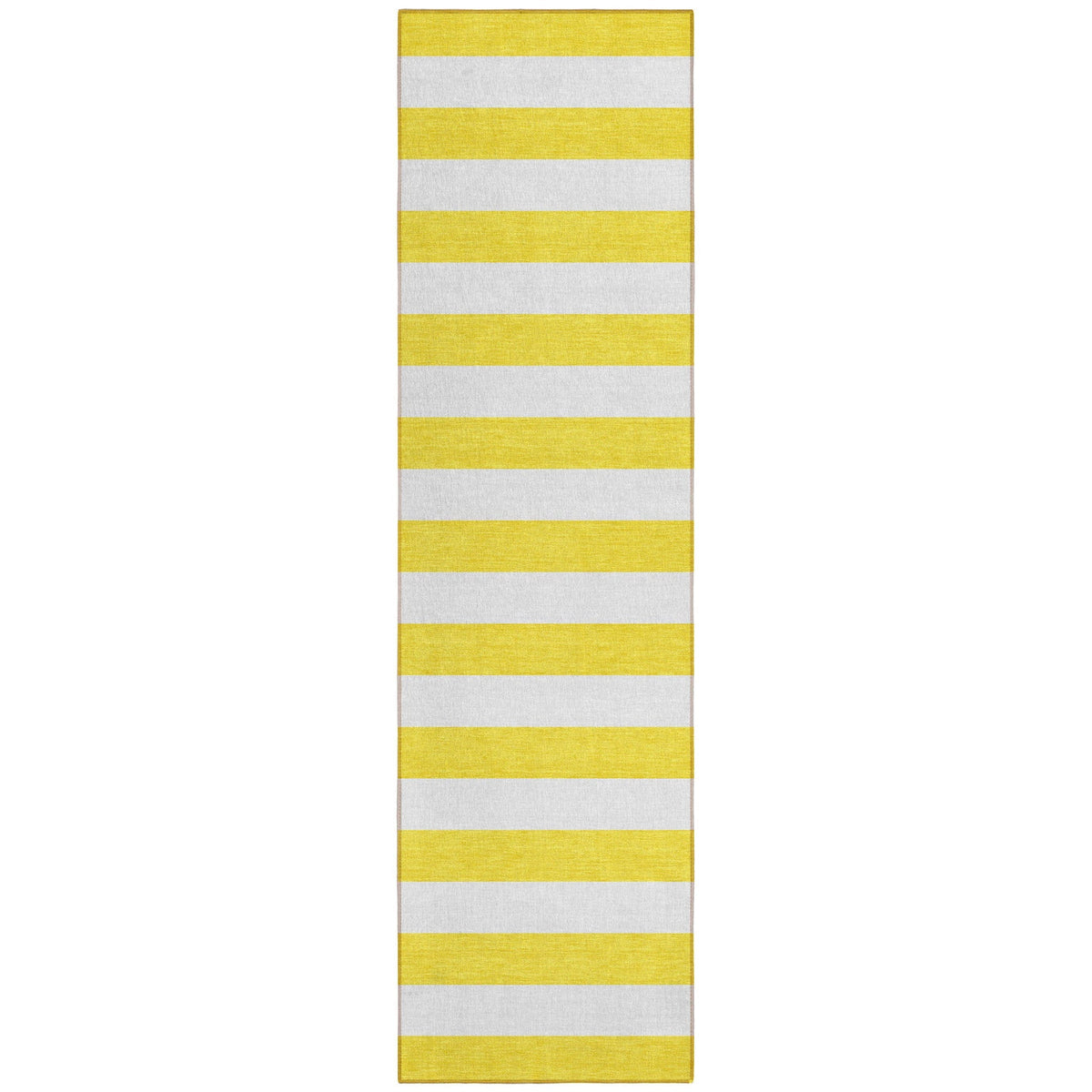 2' X 8' Yellow and White Striped Washable Indoor Outdoor Runner Rug LuxuryLifeWay Online Store
