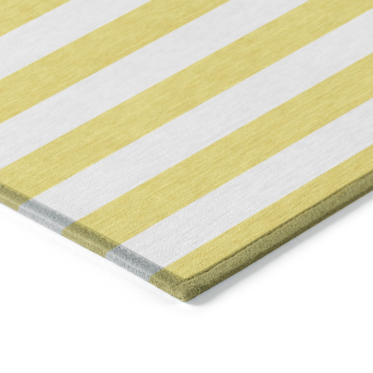 2' X 8' Yellow and White Striped Washable Indoor Outdoor Runner Rug LuxuryLifeWay Online Store