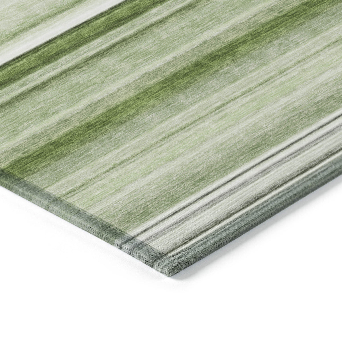 3' X 5' Artichoke Green Striped Washable Non Skid Indoor Outdoor Area Rug LuxuryLifeWay Online Store