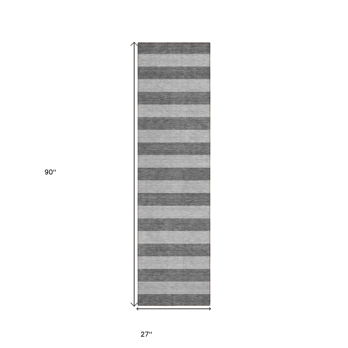 8' Runner Gray and White Striped Washable Non Skid Indoor Outdoor Runner Rug LuxuryLifeWay Online Store