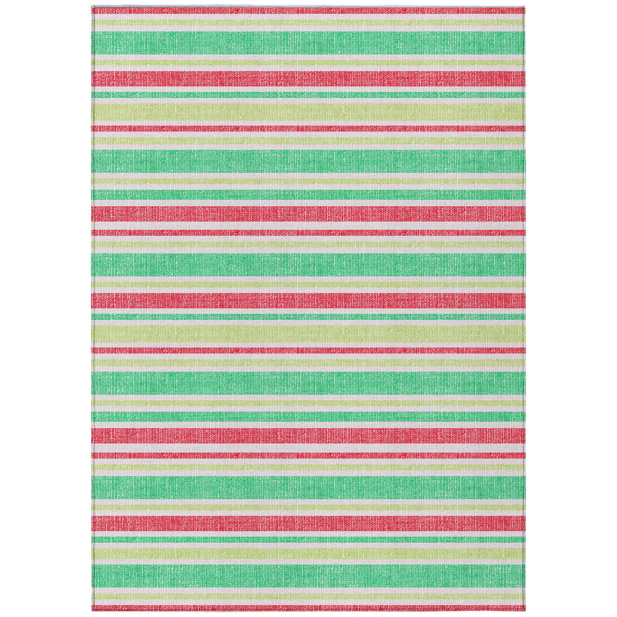 3' X 5' Green Striped Washable Non Skid Indoor Outdoor Area Rug LuxuryLifeWay Online Store