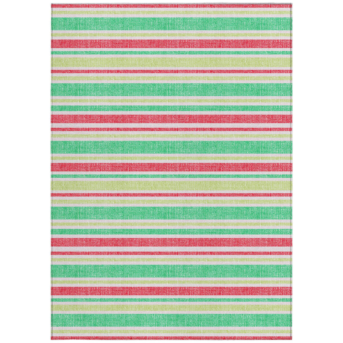 3' X 5' Green Striped Washable Non Skid Indoor Outdoor Area Rug LuxuryLifeWay Online Store