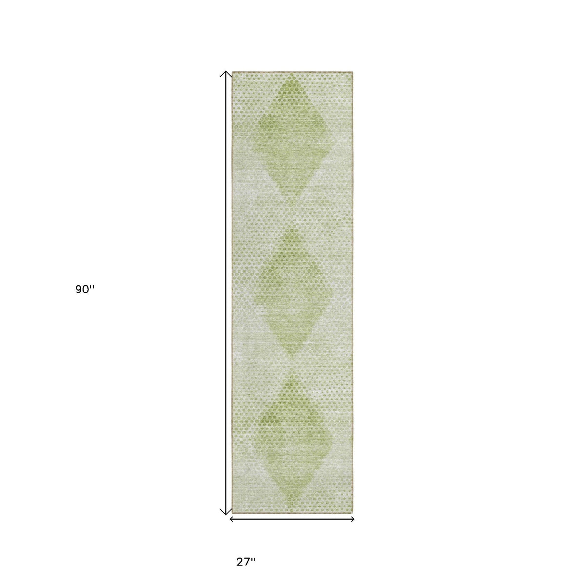 8' Runner Mint Green Geometric Washable Non Skid Indoor Outdoor Runner Rug LuxuryLifeWay Online Store