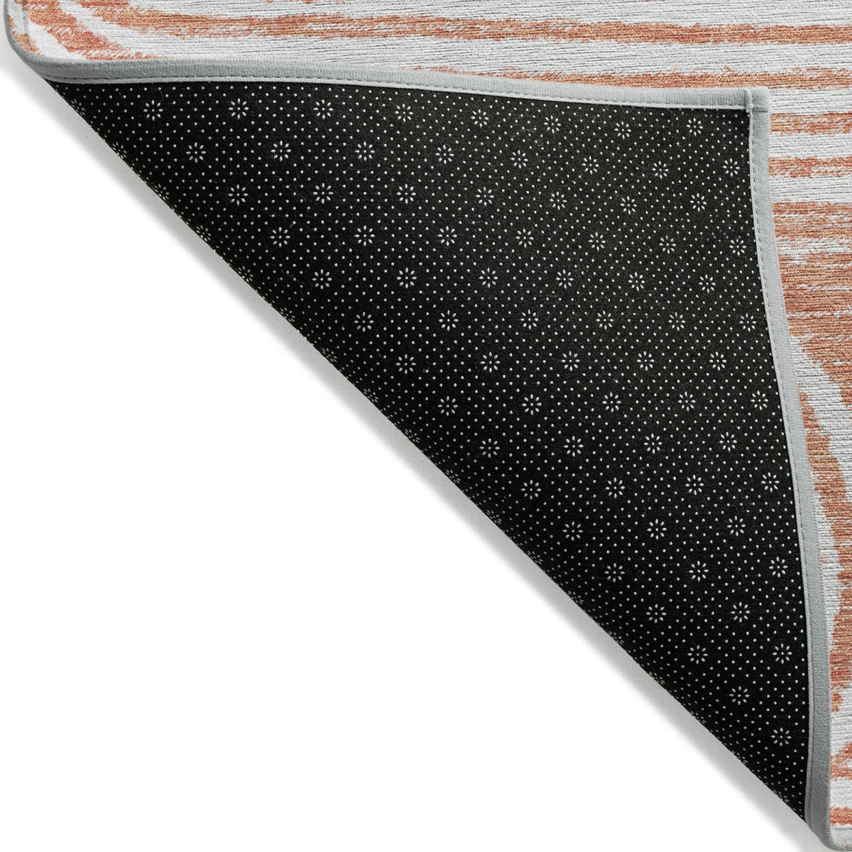 3' X 5' Orange and Ivory Abstract Washable Non Skid Indoor Outdoor Area Rug LuxuryLifeWay Online Store