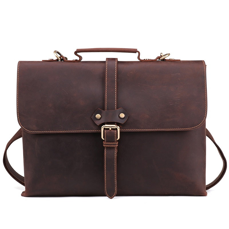 Leather men's briefcase CJD