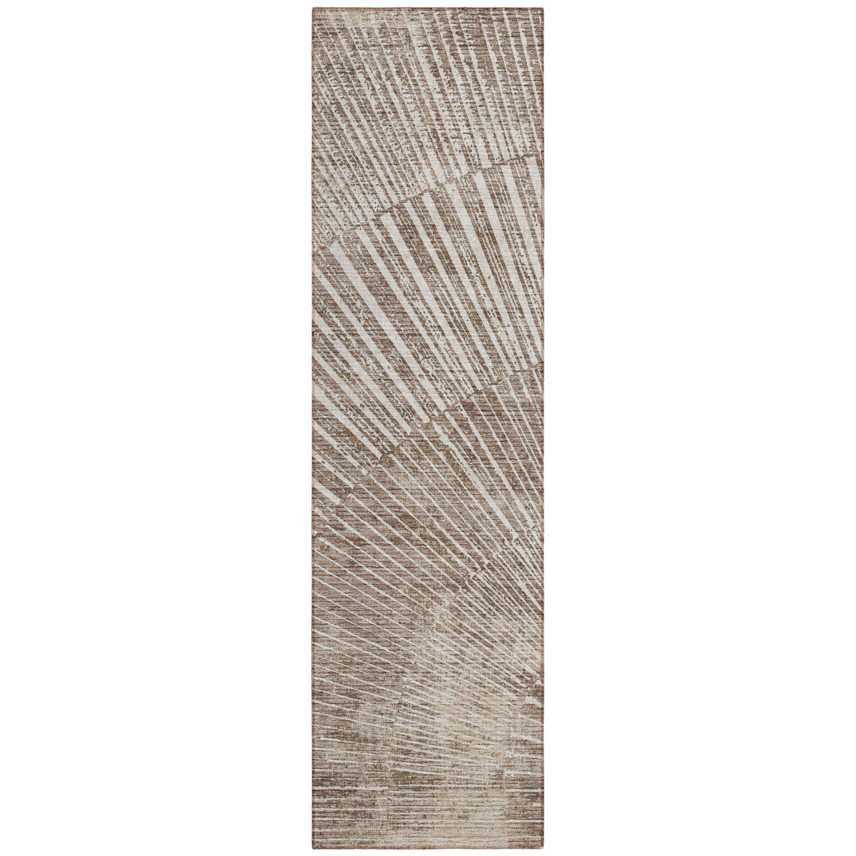 8' Runner Taupe and Ivory Abstract Washable Non Skid Indoor Outdoor Runner Rug LuxuryLifeWay Online Store