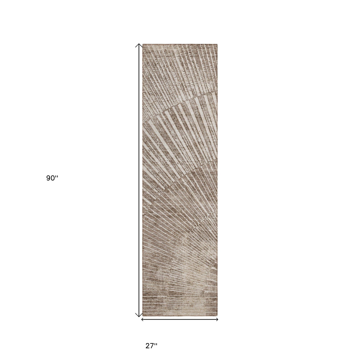 8' Runner Taupe and Ivory Abstract Washable Non Skid Indoor Outdoor Runner Rug LuxuryLifeWay Online Store