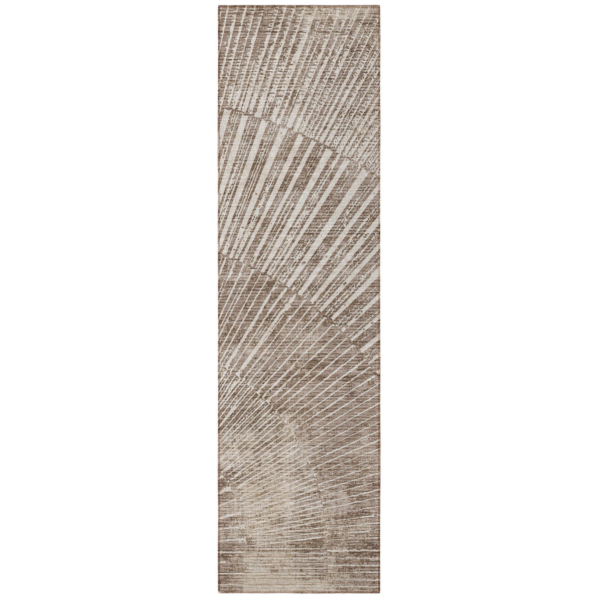 8' Runner Taupe and Ivory Abstract Washable Non Skid Indoor Outdoor Runner Rug LuxuryLifeWay Online Store