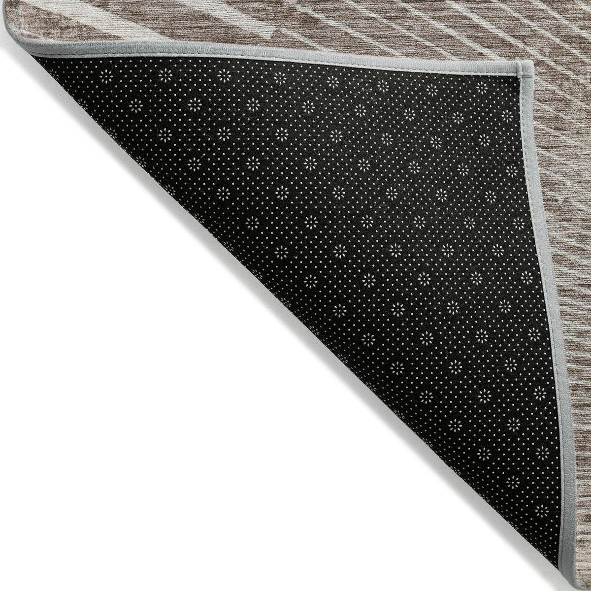 8' Runner Taupe and Ivory Abstract Washable Non Skid Indoor Outdoor Runner Rug LuxuryLifeWay Online Store