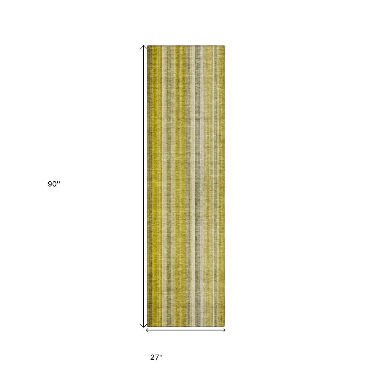 2' X 8' Gold Striped Washable Non Skid Indoor Outdoor Runner Rug LuxuryLifeWay Online Store
