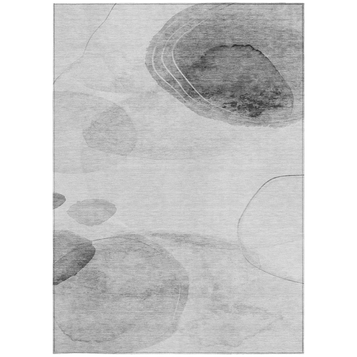 3' X 5' Gray and Light Gray Abstract Washable Non Skid Indoor Outdoor Area Rug LuxuryLifeWay Online Store